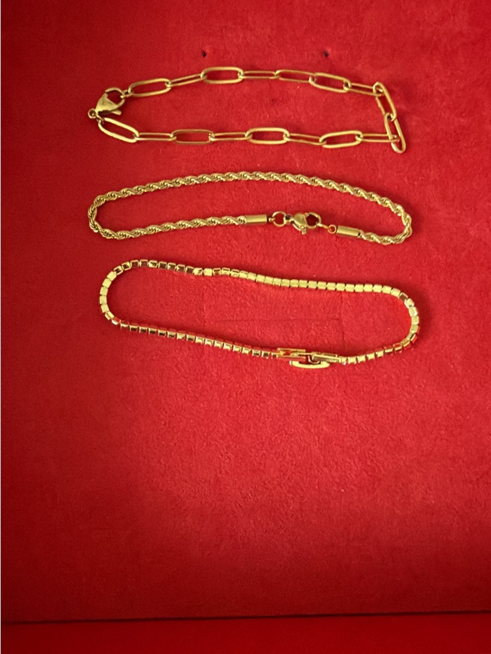 Gold Chain Necklace Set - Women Jewelry - Gold Tone